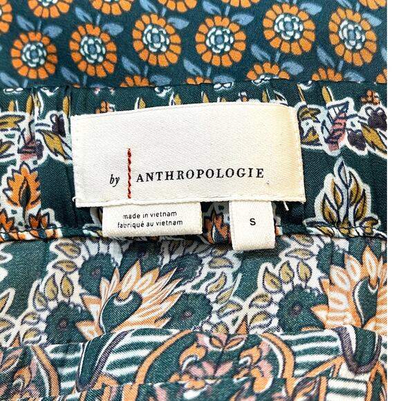 Anthropologie Aria Wide Leg Palazzo Pants Green Medallion Floral Size Small - Picture 8 of 10